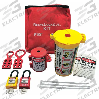 ZING Portable Lockout Kit: Electrical, Keyed Different Padlocks - Portable Electrical Lockout Kits