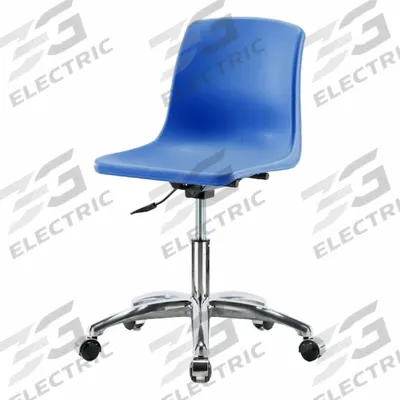 BLUE RIDGE ERGONOMICS Shell Chair: Blue, Plastic Material, 17 in Back Ht - Armless Office Chairs