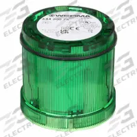 WERMA Tower Light Module: Steady, 24V AC/24V DC, Green, 70 mm Overall Dia, 66 mm Overall Ht (MPN 64420075). Key specifications — Brand: WERMA; Compatible with Series: KombiSIGN 71; Lens Color: Green; Operating Voltage: 24V DC; Manufacturer Part Number: 64420075.