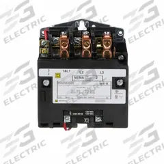 SQUARE D NEMA Magnetic Contactor: Non-Reversing, 3 Poles, NEMA Size 2, 45 A, 240V AC (MPN 8502SDO2V03). Key specifications — Brand: SQUARE D.