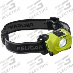 Safety-Rated Headlamp: 72 lm, 6 hr Run Time at Max. Brightness, 50 m Max Beam, 2 Light Outputs (MPN 2755CC). Key specifications — Brand: PELICAN; Battery Requirements - Broad: Includes 3 AAA.