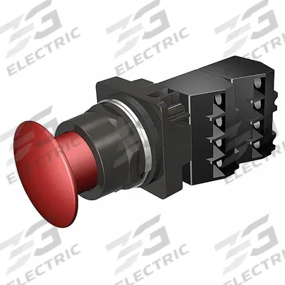 Siemens Mushroom Head Push Button: Non-Illuminated, Mushroom Head Profile, Metallic - Mushroom-Head Push Buttons