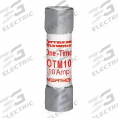 MERSEN Fuse: OTM Series, Midget, Fast-Acting, 10 A, 250 V AC, 13/32 in x 1 1/2 in, Non-Indicating (MPN OTM10). Key specifications — attr1287209: OTM; attr211192: MERSEN.