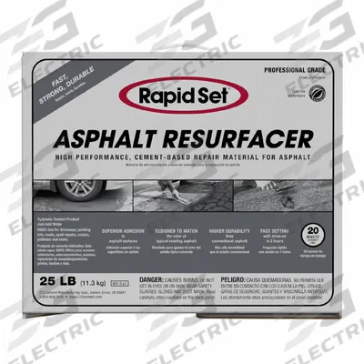 RAPID SET Asphalt Resurfacer: Rapid Set, Cement, 25 lb Container Size, Box - Asphalt Repair Compounds