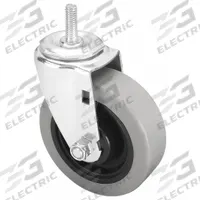 APPROVED VENDOR Stem Caster: Swivel, 3 in Wheel Dia., 1 1/4 in Wheel Wd, Rubber, 1 in Stem Lg (MPN 32J866). Key specifications — Brand: APPROVED VENDOR; Thread Size: 3/8"-16; Roll Up: Swivel.