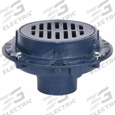ZURN Floor Drain: 12 in Overall Dia, 12 in Grate Size, 3 in Nominal Pipe Size - Area Drains