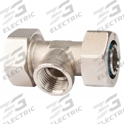 RAPIDAIR Compression Tee Fitting: 31/32 in OD 31/32 in OD 1/2 in Pipe Fitting Size, Reducer - Compressed Air System Brass Compression Tube Fittings