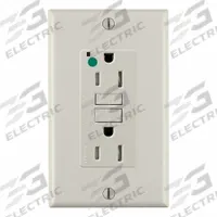 LEVITON Duplex Receptacle Outlet: Hospital Grade, Duplex, 5-15R, Light Almond, GFCI, 125V AC (MPN GFTR1-HGT)