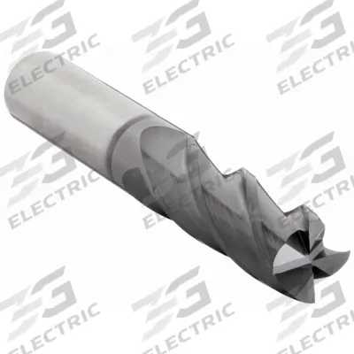 CLEVELAND Corner Radius End Mill: Carbide, TiAlN Coated, 4 Flute, 3/8" Mill Dia, 1" LOC - General Purpose Carbide Corner-Radius End Mills