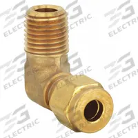 PARKER Compression Fitting Elbow: 1/4 in OD x 1/4 in Pipe Size, Compression x MNPT, Brass (MPN 4-4 CBZ-B). Key specifications — attr1196838: CPI™; attr1196811: PARKER; attr1196829: CPI(TM).
