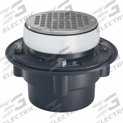 ZURN Floor Drain: 8 1/4 in Overall Dia, 4 in Nominal Pipe Size, Solvent Weld - Height Adjustable Floor Drains