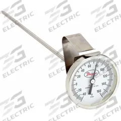 DWYER Clip On Dial Thermometer: -40°F to 160°F, +/- 2% Accuracy, 5 in Stem Lg, Fahrenheit (MPN CBT25041). Key specifications — Accuracy: +/- 2%; Brand: DWYER; Temperature Units: Fahrenheit.