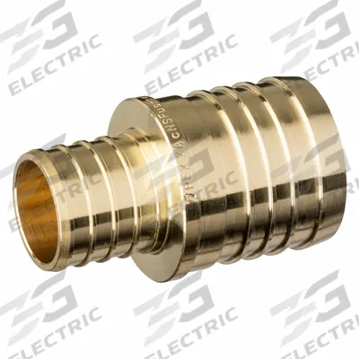 ZURN Barbed Fitting Coupling: 1 35/64 in ID x 2 in Pipe Size, Barbed x Barbed - Crimp-On Brass Barbed Tube Fittings