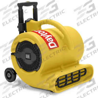 Dayton Centrifugal Blower: 1,800 cfm, 1/2 hp, Fixed Frame, 115V AC, 2 Speeds, Yellow - Portable Blowers