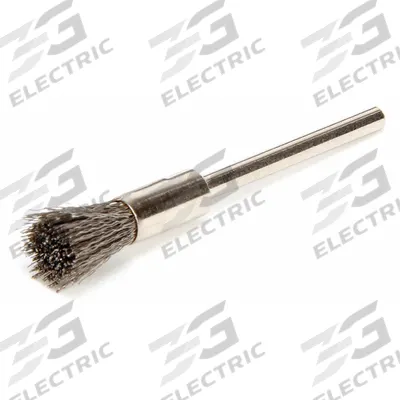 WEILER Miniature End Brush: Crimped Stainless Steel, 1/4 in Dia, 0.005 in Fill Dia - Light-Cleaning Brushes for Stainless Steel