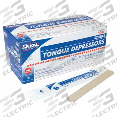 UNIMED MIDWEST Tongue Depressors: Sterile, Wood, 6 in Lg, 11/16 in Wd