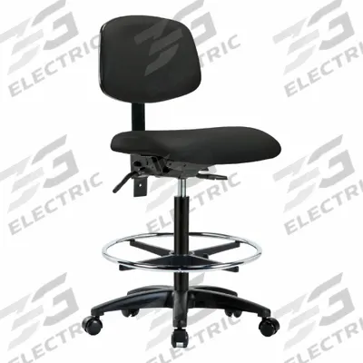 APPROVED VENDOR Ergonomic Chair: Vinyl, Armless, Ht Range 25 in to 34 1/2 in, 18 1/2 in Seat Wd - Vinyl Lab Chairs