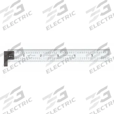 STARRETT Steel Rule: CH604R-6, 6 in, 0.05 in Thick, 1/64 in, Chrome, Black, Rigid - Steel Rulers