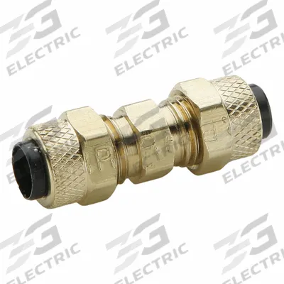 PARKER Compression Fitting Union: 3/8 in OD x 1/4 in OD Fitting Size - Creep-Resistant Self-Aligning Brass Compression Fittings