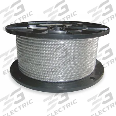 APPROVED VENDOR Wire Rope: Galvanized Steel, 1 x 19, 100 lb Working Load Limit - Galvanized-Steel Wire Rope