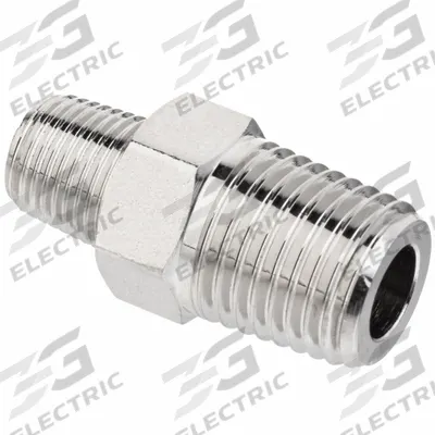 APPROVED VENDOR Metal Pipe Straight: Hex Nipple, 1/2 in x 1/4 in, Class 1000, 1,000 psi - Nickel-Plated Threaded High-Pressure Pipe Fittings
