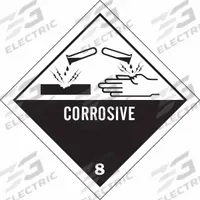 BRADY DOT Container Label: Corrosive, 4 in x 4 in, 4 in Label Ht, 4 in Label Wd, Vinyl, 500 PK (MPN 121070). Key specifications — Brand: BRADY; Message: Corrosive.