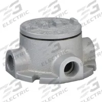 Conduit Outlet Body: Aluminum, GRF, 3/4 in Trade Size, T Body, 18 cu in Body Capacity (MPN GRFT75-A). Key specifications — Series: For Standard Body; Compatible Conduit Trade Size: 3/4 in; Thread Gender: Female; Hub Style: Threaded; Cover Included: Yes; Body Style: T; Connection Type: Threaded; Back Type: Flat.