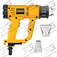 DEWALT Heat Gun Kit: Pistol-Grip, Surface Temp Control, 120V AC, Two-Prong, 13 A Current (MPN D26950). Key specifications — attr1324916: (1) Bare Tool, (2) Nozzles; attr1257106: Two-Prong; attr1257126: No; attr1257132: DEWALT; attr1257155: 115V AC.