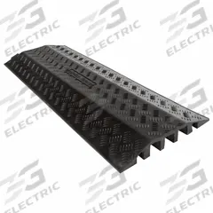 Cable Protector: 3 Channels, 1 3/8 in Max Cable Dia, 14 1/8 in Wd, 1 7/8 in Ht, 39 3/4 in Lg (MPN DH-CR-6). Key specifications — Brand: GUARDIAN FLOOR PROTECTION; Color: Black; Connection Style: T-Shaped; Material: Rubber; Load Capacity: 4,000 lb/Axle.