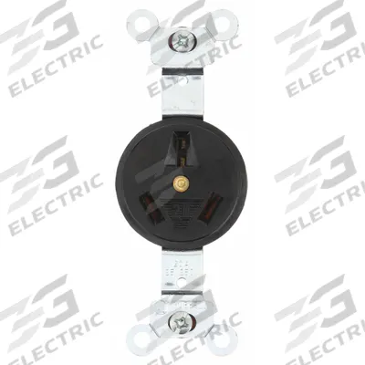 BRYANT Receptacle: Single, 10-20, Black, 125/250V AC, 20 A, 3 Pole / 3 Wire (MPN 9326) - General Purpose Receptacles
