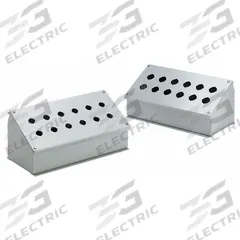 HOFFMAN Push Button Enclosure: 30mm, 6 Holes, Carbon Steel, NEMA 12 (MPN E6PBA). Key specifications — attr211299: HOFFMAN; attr1043605: Indoor Dust & Water Droplets.