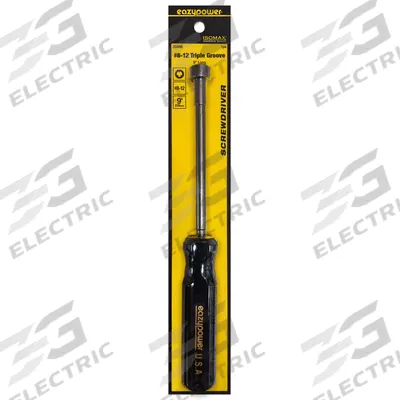 EAZYPOWER Screwdriver: Triple Groove Series, Steel, #8-12 Tip Size, 5 in Shank Lg - Triple-Groove Screwdrivers