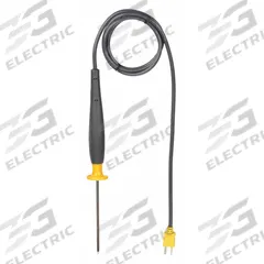 FLUKE Penetration Temperature Probe: -40°F to 662°F /-40°C to 260°C, ±2.2°C/±3.96°F, 4 in Probe Lg (MPN 80PK-25). Key specifications — Brand: FLUKE; Accuracy: ±3.96 °F; Handle Type: Straight.