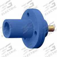 Single Pole Receptacle: Blue, Straight Taper Nose Mating, Threaded Stud Termination, 600V AC/600V DC (MPN 15R21-UB). Key specifications — Series: 15; Receptacle Gender: Male; Brand: LEVITON.