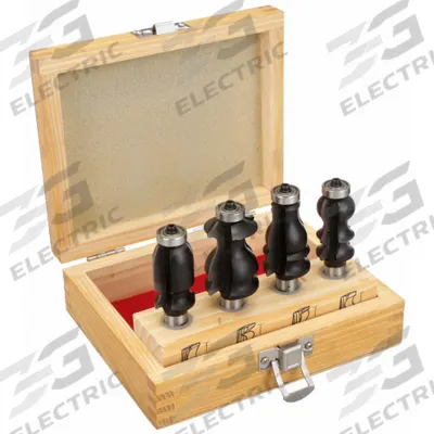 APPROVED VENDOR Router Bit Set: Fractional Inch, 4 Pieces - Carbide-Tipped Router Bit Sets