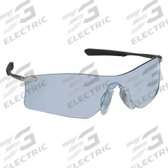 MCR SAFETY Safety Glasses: Light Blue Lens, Frameless, Anti-Fog, Black/Silver Frame, T4 Series (MPN T4113AF). Key specifications — Brand: MCR SAFETY; Frame Color: Black/Silver; Lens Color: Light Blue.