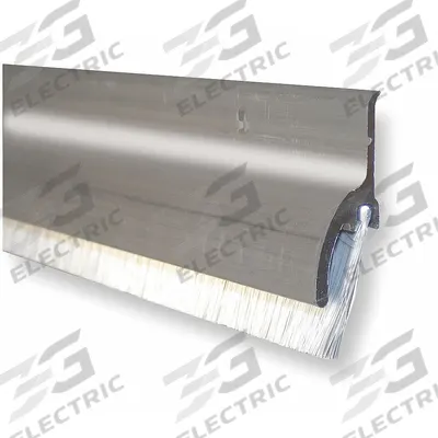 PEMKO Door Sweep: Brush Insert, Aluminum, 48 in Lg, 1/4 in Wd - Door Sweeps