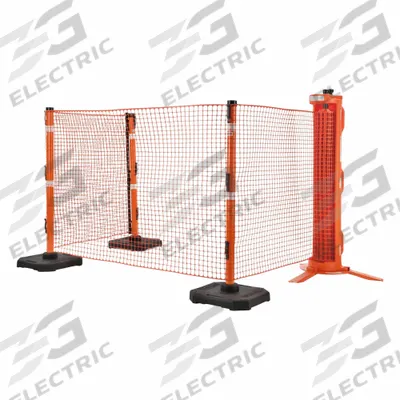IDEAL WAREHOUSE INNOVATIONS, INC. RapidRoll 2-Wheeled Portable Barrier System: Orange, 64 in Overall Ht - Portable Barrier & Safety Fence Systems