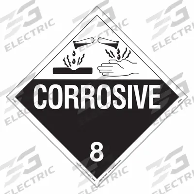 LABELMASTER Corrosive Placard: Corrosive, 10 3/4 in x 10 3/4 in, 10 3/4 in Label Ht - Class 8: Corrosive