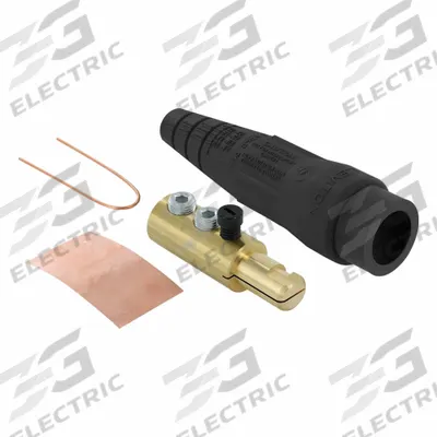 LEVITON Single Pole Inline: Male, Black, 600V AC/600V DC, 400 A, Double Set Screw Termination - Plugs with Set Screw Terminations