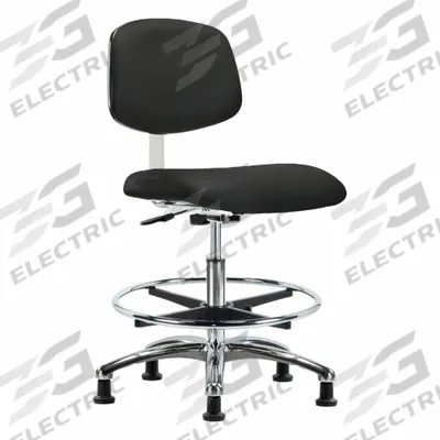 APPROVED VENDOR Cleanroom Task Chair: Vinyl, Armless, Ht Range 21 1/2 in to 29 in, 18 1/2 in Seat Wd - Vinyl Cleanroom Chairs