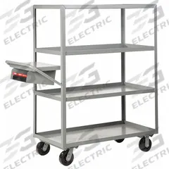 LITTLE GIANT Utility Cart: 3,600 lb, 4 Shelves, 64 in L x 24 in W x 65 in H Overall Dim, Flat (MPN 4ML-2448-6PH-WSP). Key specifications — Caster Wheel/Tread Material: Phenolic; Brand: LITTLE GIANT; Caster/Wheel Configuration: (2) Rigid.