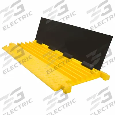 GUARDIAN FLOOR PROTECTION Cable Protector: 5 Channels, Hinged, 1 1/4 in Max Cable Dia - 5-Channel Hinged-Cover Cable Ramps