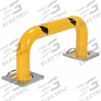 VESTIL Machine Guard: Mid-Rail Not Included, 16 in Top Rail Ht, 5/8 in Mounting Hole Dia, Guardrail (MPN LPRO-RF-36-16-4). Key specifications — Color: Yellow; Material: Steel; Rail Mounting Style: Floor Mounted; Includes Mid-Rail: Mid-Rail Not Included.