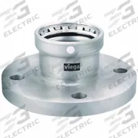 VIEGA MEGAPRESS Crimp Adapter Fitting: 2 1/2 in Pipe x 4 in Pipe Size, Press-fit x Flange, FKM (MPN 98525). Key specifications — Brand: VIEGA MEGAPRESS.