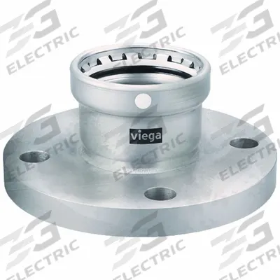 VIEGA MEGAPRESS Crimp Adapter Fitting: 2 1/2 in Pipe x 4 in Pipe Size, Press-fit x Flange - Stainless Steel Press Pipe Flanges