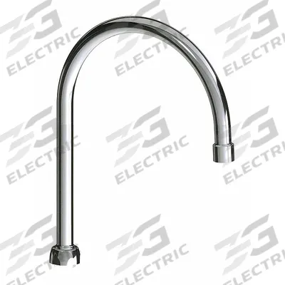CHICAGO FAUCETS Spout: Spout, Gooseneck, Swivel Spout, Brass, Polished Chrome - Gooseneck Faucet Spouts