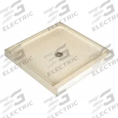 FIAT PRODUCTS Shower Base: Square, Single Threshold, Terrazzo, 30 in Overall Lg, 4 in Overall Ht (MPN 30MFT081). Key specifications — Material: Terrazzo; Drain Location: Center; Brand: FIAT PRODUCTS.