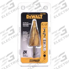 DEWALT Step Drill Bit: 7/8" to 1-1/8", TiN-Coated HSS, Impact Rated, Quick-Change Hex Shank (MPN DWA1789IR). Key specifications — attr1234936: Impact Rated.