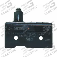 OMRON Snap Action Switch: Plunger Actuator, 1NO/1NC, Solder (MPN Z-15GS55). Key specifications — AC Contact Rating: 15 A @ 480 V; Electrical Connection: Solder; Series: Z; Brand: OMRON.